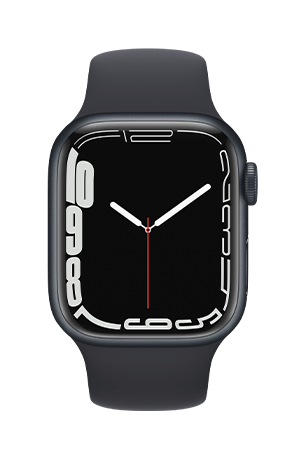 Apple Watch S7 41mm Aluminium Case - Sportband Zwart