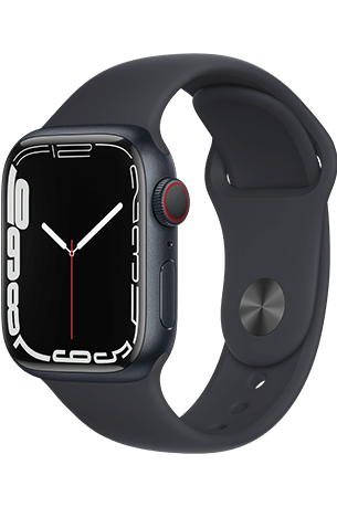Apple Watch S7 41mm Aluminium Case - Sportband Zwart