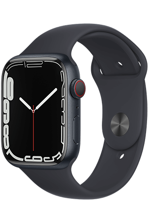 Apple Watch S7 45mm Aluminium Case - Sportband Zwart