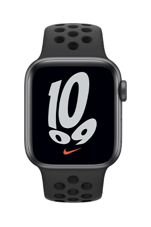 Apple Watch SE Gen1 44mm Aluminum Case - Sportband Zwart (Nike)