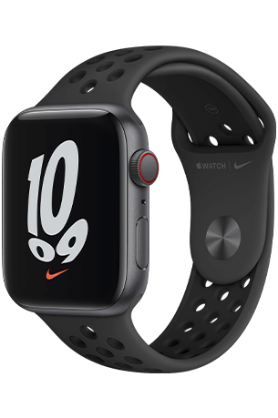 Apple Watch SE 44mm Aluminum Case - Sportband Zwart (Nike)
