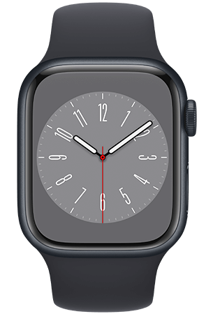 Apple Watch S8 Aluminium Case - Sportband 41mm Zwart