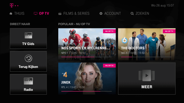 T-Mobile - Op TV menu